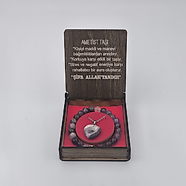 Ametist Taşı Kolye ve Bileklik Seti