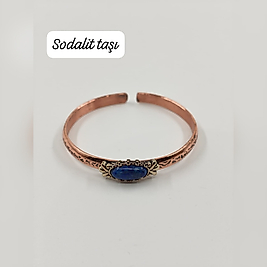 Sodalit Taşlı Bakır Bileklik