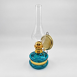 Renkli Klasik Gaz Lambası 33 cm Turkuaz