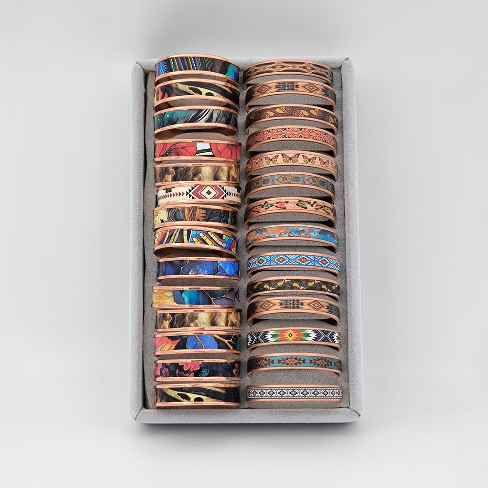 UV Baskılı Motif İşlemeli Bakır Bileklik