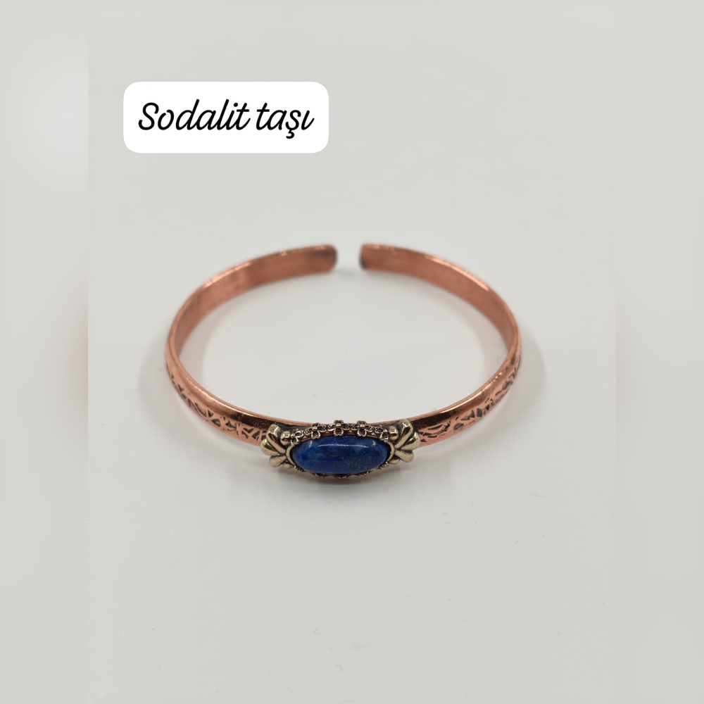 Sodalit Taşlı Bakır Bileklik