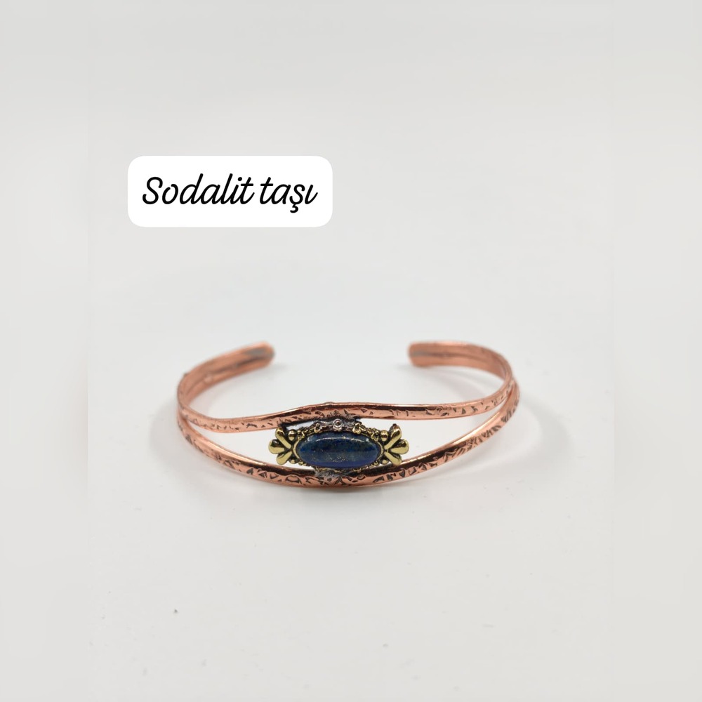 Sodalit Taşlı Bakır Bileklik
